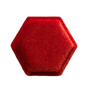 NWT Red Velvet Hexagon Honeycomb Ring Box / Jewelry Box